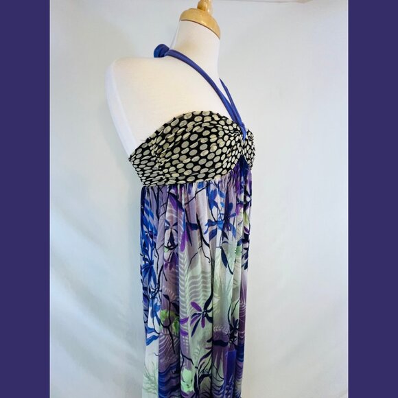 Jean Paul Gaultier Resort Polka Dot + Palm Maxi Dress - Size 6 - Picture 7 of 16